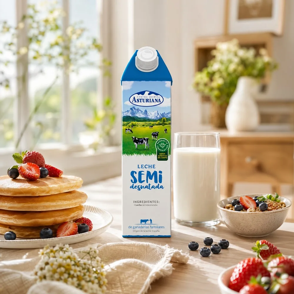 Asturiana Semi-Skimmed UHT Milk 1L
